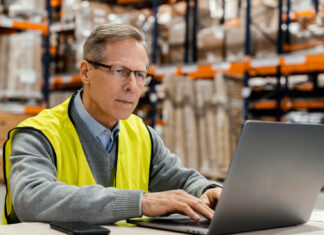 homme-entrepot-travaillant-ordinateur-portable